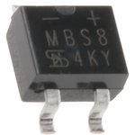 MBS8, Bridge Rectifiers 0.8A, 800V, Standard Bridge Rectifier