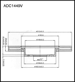 ADC1449V, Диск тормозной | перед |