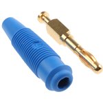 972518702, Blue Male Banana Plug, 4 mm Connector, Solder Termination, 32A ...