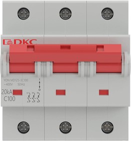 Фото 1/4 MD125-3C125, Автоматический выключатель 3П 125А характеристика С 20кА YON MD125-3C125-8ln DKC