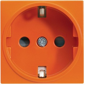 Лицевая панель электрической розетки Mosaic 45x45, нем. ст., 2K+3, со шторками, оранжевая NM-EL45x45/T-OR