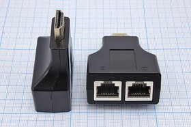 Фото 1/2 Шнур штекер HDMI-гнездо 8P8C x 2, 0,05м, Au/пластик, черysq; №15312 шнур штек HDMI-гн 8P8C x 2\0,05м\\Au/пл\чер\