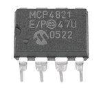 MCP4822-E/P, ЦАП, Двойной, 12 бит, 3-проводной, Последовательный, 2.7В до 5.5В ...