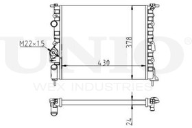 Фото 1/6 RAD-10082, Радиатор охлаждения двигателя Renault Logan 04-, Megane 96-, Scenic 99-