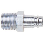 104105152, Steel Male Pneumatic Quick Connect Coupling, R 1/4 Male Threaded