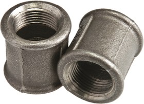 770270107, Black Oxide Malleable Iron Fitting Socket, Female BSPP 1-1/4in to Female BSPP 1-1/4in