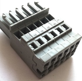 Фото 1/3 769-106, 1-conductor female connector - CAGE CLAMP® - 4 mm² - Pin spacing 5 mm - 6-pole - coding finger - 4,00 mm² - gray