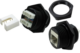 Индустриальная вставка Keystone RJ-45, категория 5e, экранированная, 180 градусов, IP68, LANMASTER LAN-OK45S5E/180-WP | купить в розницу и оптом