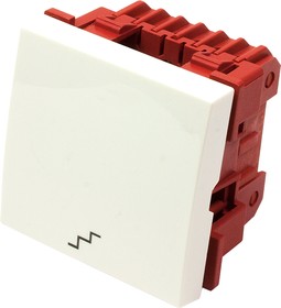 Переключатель 3-контактный одноклавишный 45х45 значок лестиница белый LAN-EC45x45-S1S-WH