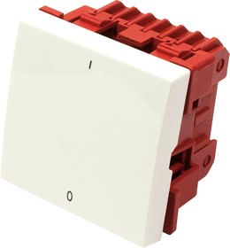 Выключатель 3-контактный, одноклавишный 45х45, белый LAN-EC45x45-S12-WH