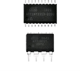 Фото 1/9 ATTINY2313-20SU, 8-bit Microcontrollers - MCU 2kB Flash 0.128kB EEPROM 18 I/O Pins
