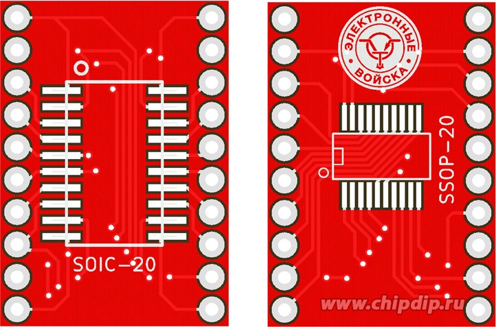 Переходник DIP20-SOIC20 200MIL