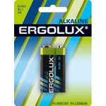 Батарейка Ergolux 6LR61 Alkaline BL-1 (6LR61 BL-1, батарейка,9В)