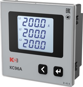 КС96А-К31-5А- Амперметр цифровой трехканальный переменного тока, габаритный размер 96х96мм