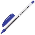 Ручка шариковая масляная ОФИСМАГ, СИНЯЯ, корпус прозрачный, узел 0,7 мм ...