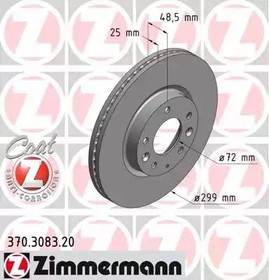 370.3083.20, 370.3083.20_диск тормозной !перед. 299x25/48-5x114 \ Mazda 6 Gh 1.8/2.0/2.0D/2.2D/2.5 07