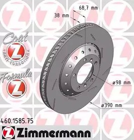 460.1585.75, Торм.диск пер.вент.R [390x38] 5 отв. FORMULA Z Coat Z