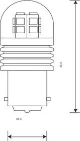 1030T25SW112BL, Диод 12V T25 15SMD (2835) BA15S 360° SUPER WHITE 420 LM серия "SW11" блистер (2 шт.) (206010)