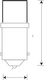 12T8-B, Светодиод 12V T 8 BA9s CONE BLUE (габарит)