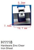 H1118TOYOTA, Клипса для крепления внутренней обшивки а/м Тойота металлическая (100шт/уп.)