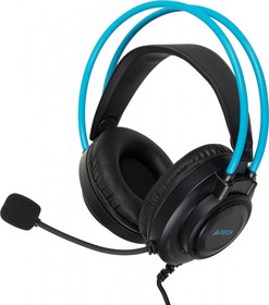 Фото 1/10 Наушники с микрофоном A4Tech Fstyler FH200U серый/синий 2м накладные USB оголовье (FH200U BLUE)