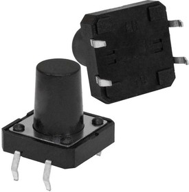 KAN1211-1201B 12x12x12 mm, Тактовая кнопка KAN1211-1201B, 12x12x12 мм, OFF-(ON), 50 мА, 12 В, 100 мОм – купить оптом и в розницу