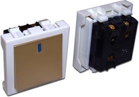 Выключатель 3-контактный, одноклавишный 45х45, бронза LAN-EC45x45-S12-BRZ