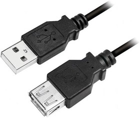 Фото 1/2 CU0010B, Кабель, USB 2.0, гнездо USB A, вилка USB A, никелированные, 2м
