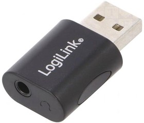 Фото 1/2 UA0299, Адаптер, USB 2.0, Jack 3,5мм гнездо,вилка USB A, черный
