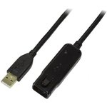 UA0263, Кабель USB USB 1.1,USB 2.0 гнездо USB A,вилка USB A черный