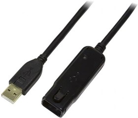Фото 1/2 UA0263, Кабель USB USB 1.1,USB 2.0 гнездо USB A,вилка USB A черный