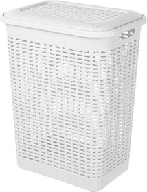 Фото 1/10 Корзина для белья 50л, 420х310х560 мм Белый 431293416