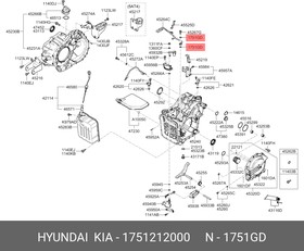 Фото 1/3 Кольцо уплотнительное HYUNDAI/KIA 1751212000 Accent (94-) KIA Car