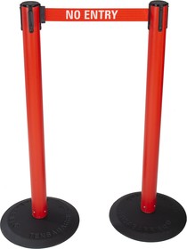 Фото 1/3 875T-21-RB, Black & Yellow Plastic Retractable Barrier, 2.3m, Red, White Tape