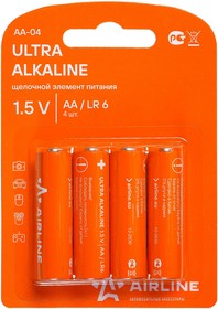 Фото 1/5 Батарейка алкалиновая AIRLINE Ultra Alkaline AA 1,5V AA-04