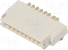 FFC2B28-08-G, FFC & FPC Connectors 08W,0.5mm FFC Con,R/A,Dual Cont,B/Flp,H1. 0mm,Gld,SMT,T&R