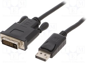 50364, Кабель; вилка DisplayPort,DVI-D (24+1) вилка; 1,8м; черный