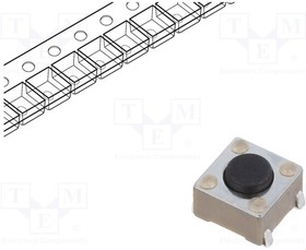 TL3301NF160QJ, Tactile Switches SMT Tact Switch SPST-NO 0.05A 12V