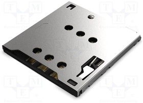 SIM7155-6-1-14-A, Разъем: для карт памяти; Micro SIM; push-push,с выключателем