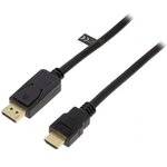 CV0129, Кабель, DisplayPort1.2, вилка DisplayPort, вилка HDMI, 5м