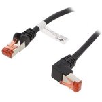 51542, Patch cord; S/FTP; 6; stranded; Cu; LSZH; black; 0.5m; 28AWG