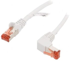 51549, Patch cord; S/FTP; 6; stranded; Cu; LSZH; white; 0.5m; 28AWG