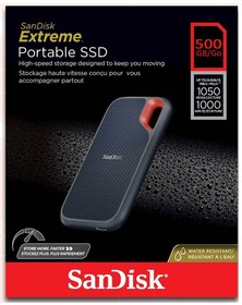 Фото 1/10 SDSSDE61-500G-G25, Твердотельный диск 500GB Sandisk Extreme Portable V2, External, USB 3.2, [R/W -1050/1000 MB/s] черный