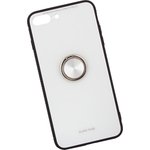Защитная крышка "LP" для iPhone 7 Plus/8 Plus "Glass Case" с кольцом (белое ...
