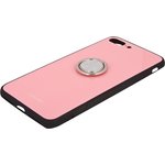 Защитная крышка "LP" для iPhone 7 Plus/8 Plus "Glass Case" с кольцом (розовое ...