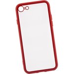 Защитная крышка "LP" для iPhone 7/8 "Glass Case" с красной рамкой (прозрачное ...