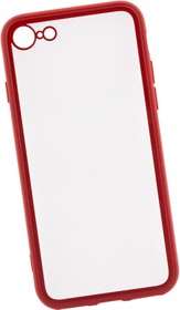 Фото 1/4 Защитная крышка "LP" для iPhone 7/8 "Glass Case" с красной рамкой (прозрачное стекло/коробка)