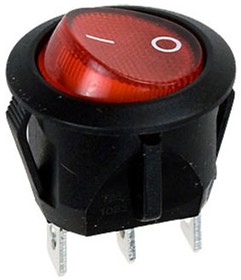 Фото 1/5 RC95BRBT2-G, переключатель клавишный ON-OFF 250B 10A с красной подсветкой