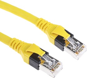 Фото 1/4 09474747121, Cat6 Male RJ45 to Male RJ45 Ethernet Cable, SF/UTP, Yellow PUR Sheath, 10m