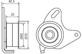 Фото 1/4 GT10140 Ролик натяжения ремня ГРМ 2,5 DIZ 01-
